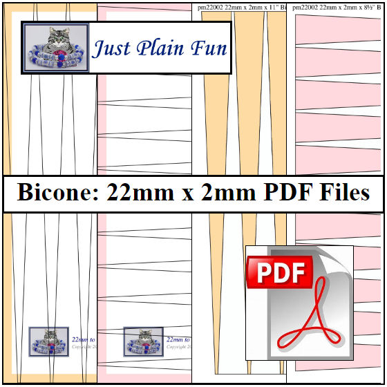 Bicone: 22mm x 2mm Paper Bead Templates