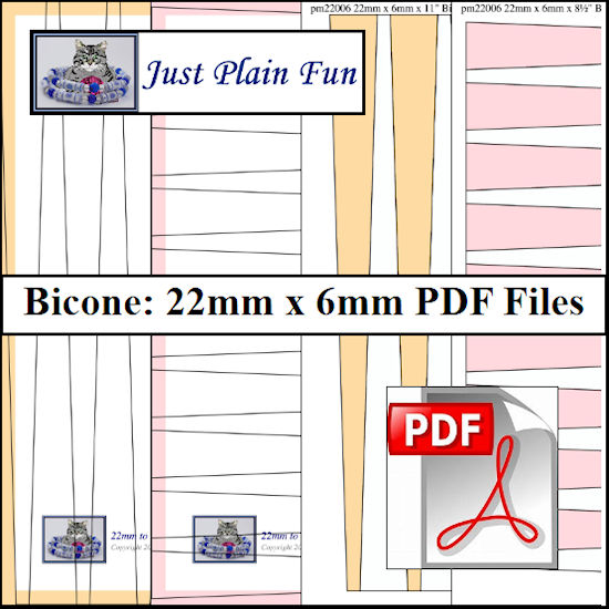 Bicone: 22mm x 6mm Paper Bead Templates