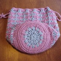 Outside bottom of CD Drawstring Purse Outside bottom of CD Drawstring Purse