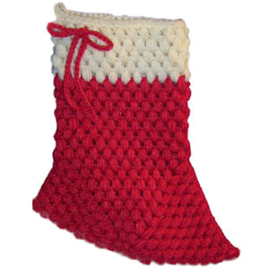 Puff Stitch Elf Stocking