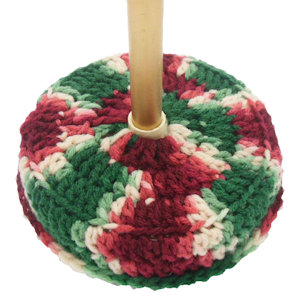 Finished Crochet Covered Base with pipe stuck in center. Finished Crochet Covered Base with pipe stuck in center.