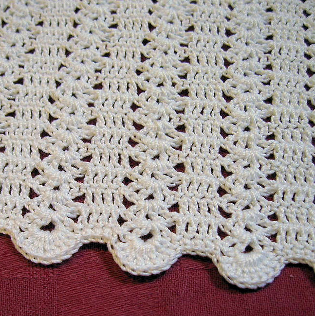 close up of Open Shells Table Runner