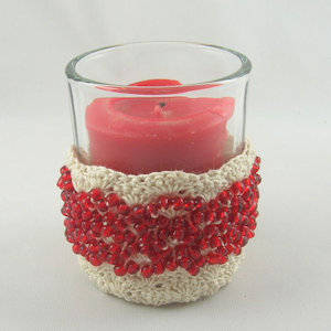 Beaded Shells Votive Holder