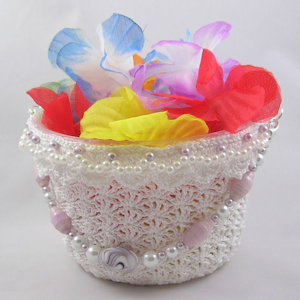 Beaded Flower Girl Basket