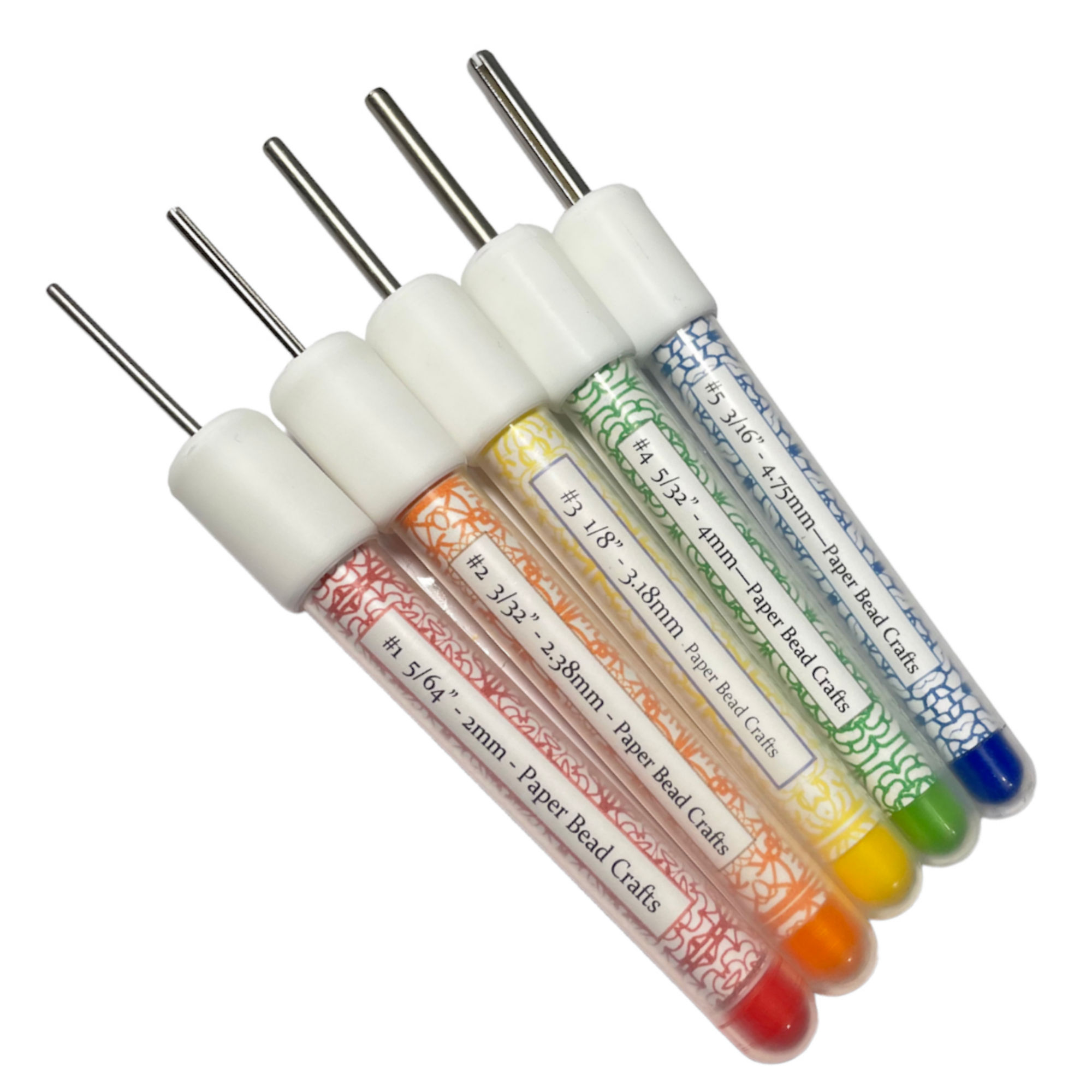 Set of 5 Slotted Paper Bead Rollers