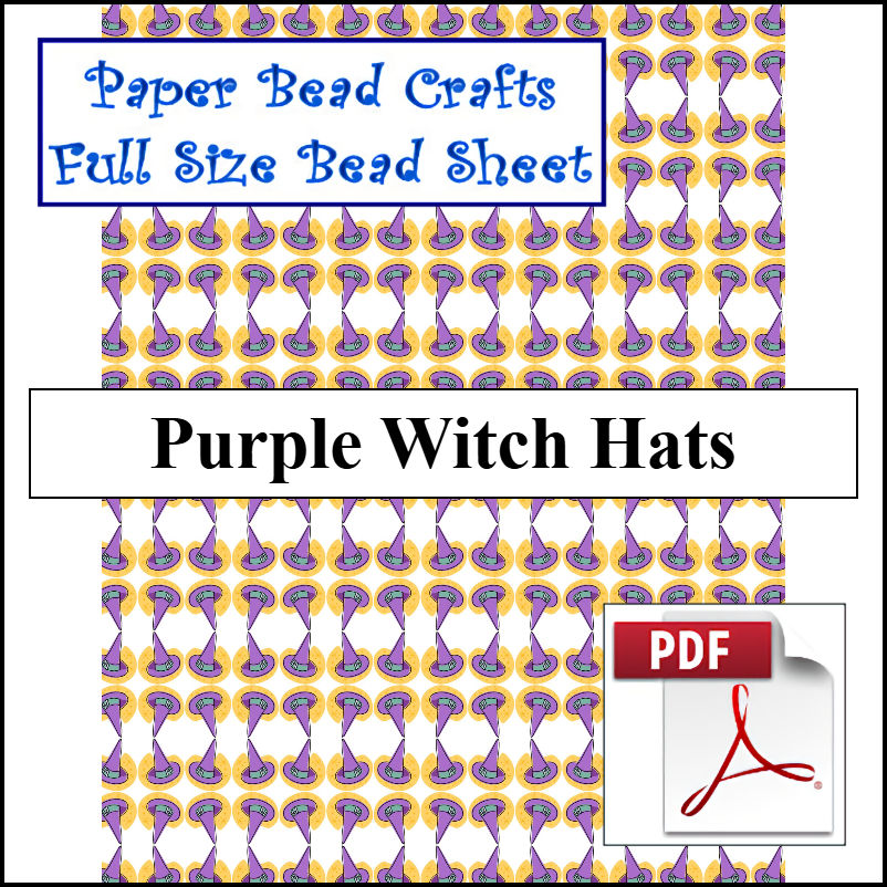 Purple Witch Hats Bead Sheet - A Crochet pattern from jpfun.com