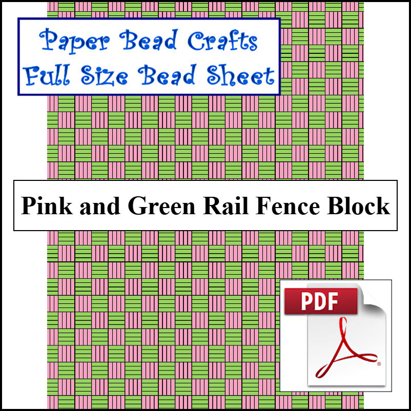 Pink and Green Rail Fence Block