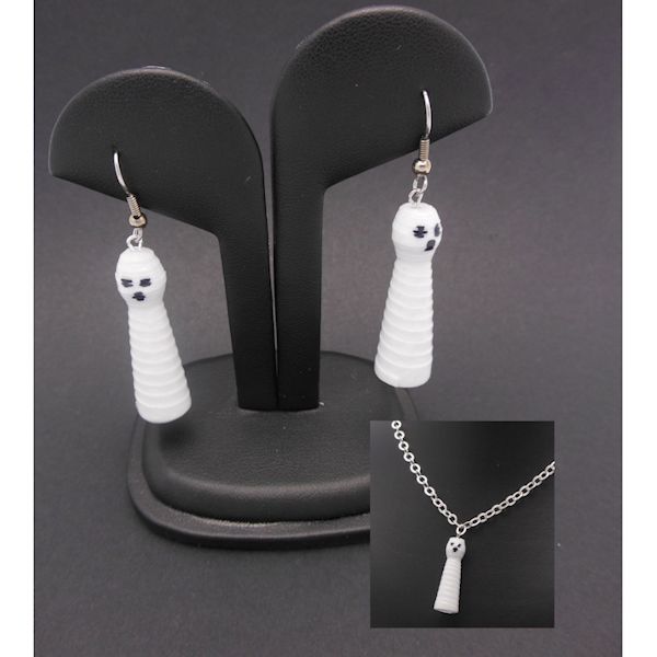 Paper Bead Ghost Earrings