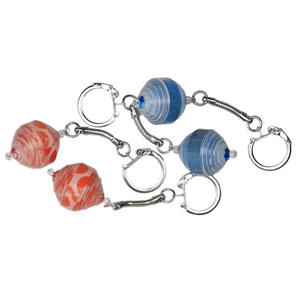 Large Paper Bead Key Chain
