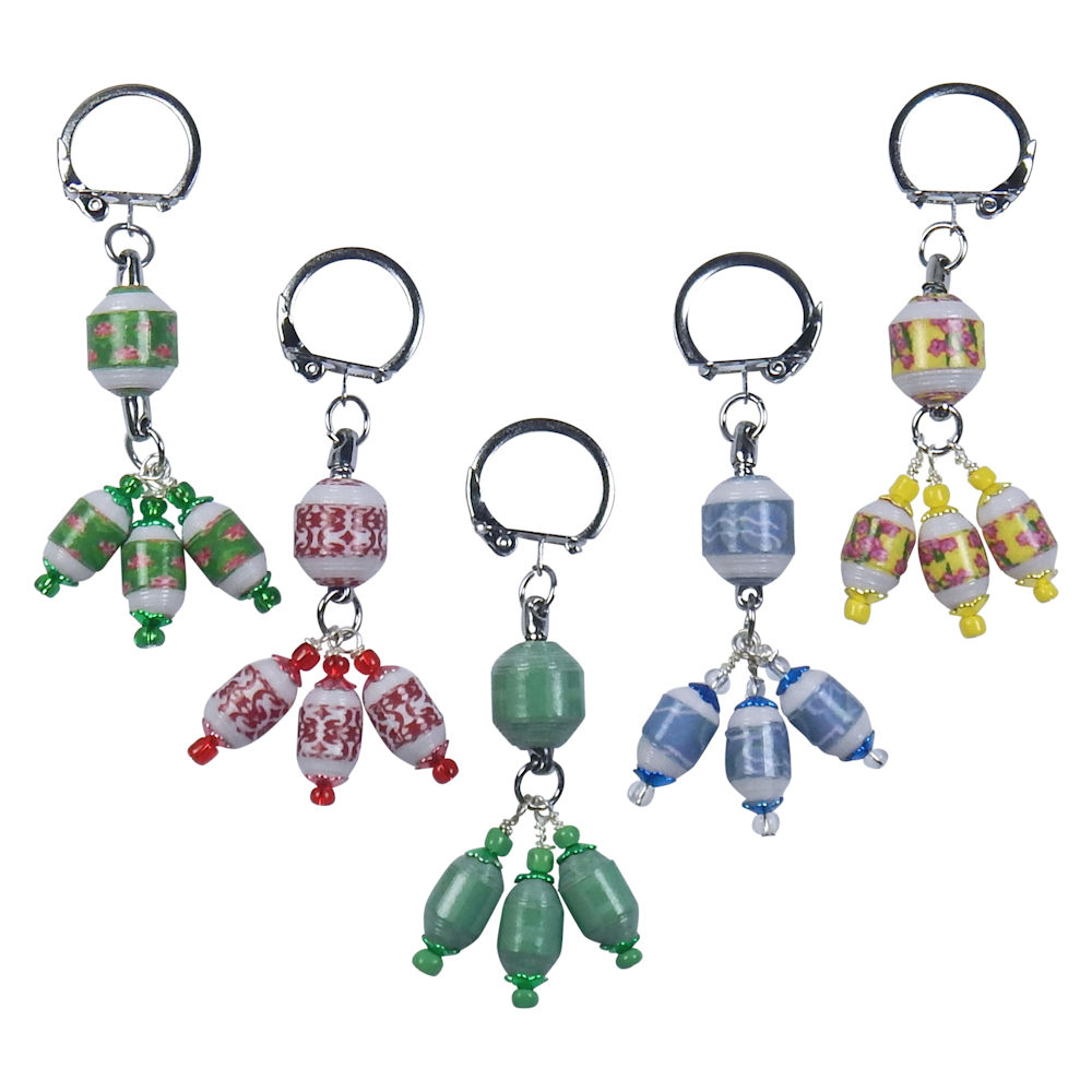 Paper Bead Dangles Key Chain