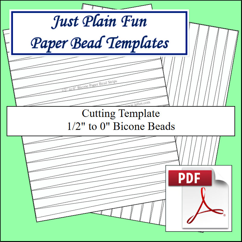 Paper Bead Cutting Templates, 1/2in to 0in Strips Paper Bead Templates, 1/2in to 0in Strips