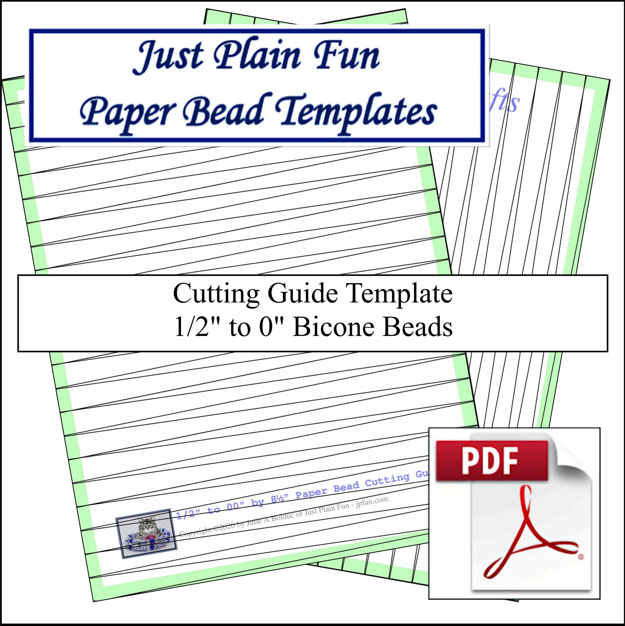 Paper Bead Cutting Guide Templates, 1/2in to 0in Strips Paper Bead Templates, 1/2in to 0in Strips