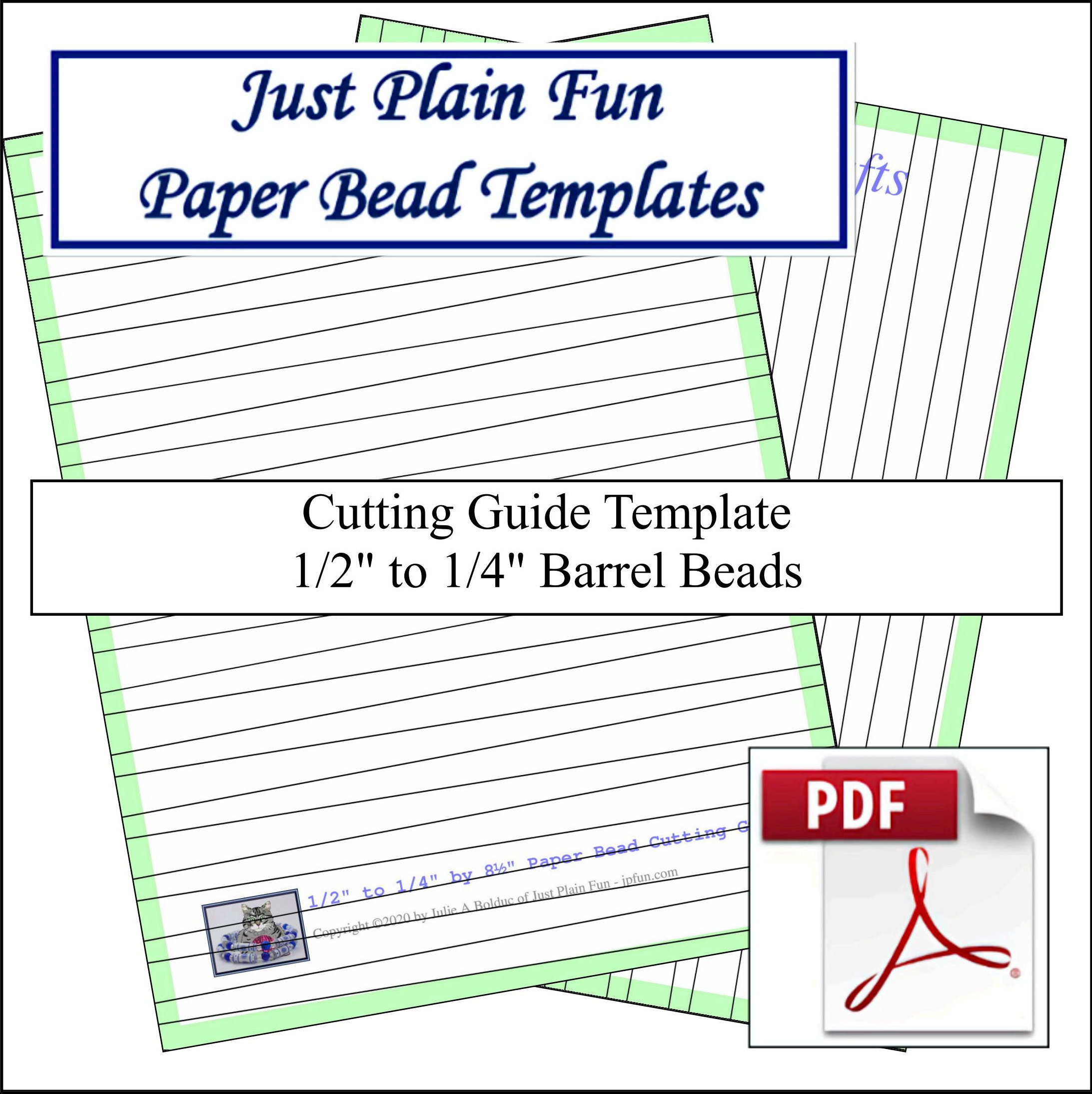 Paper Bead Cutting Guide Templates, 1/2in to 1/4in Strips Paper Bead Templates, 1/2in to 1/4in Strips