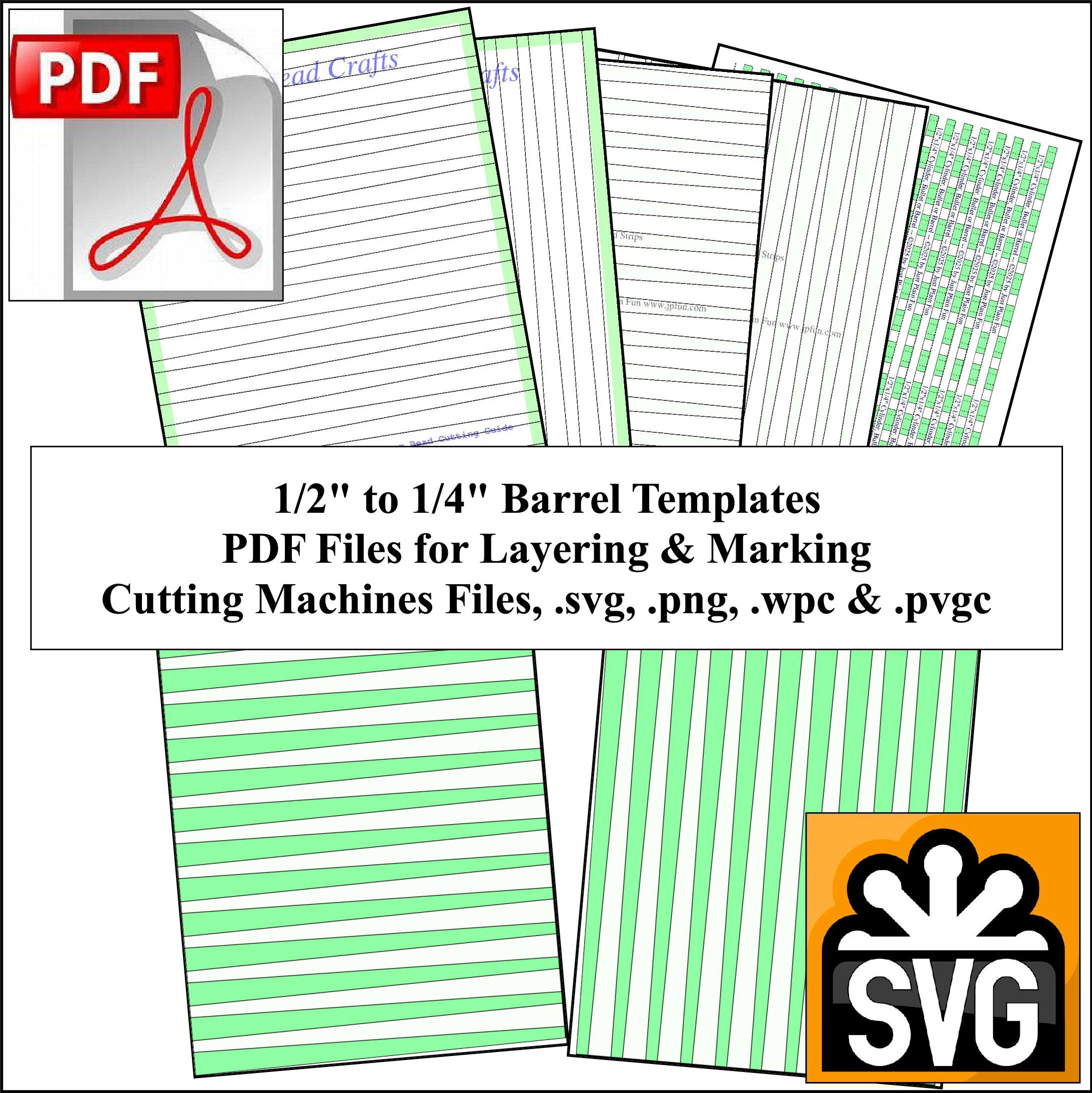 Paper Bead Templates, 1/2in x 1/4in strips