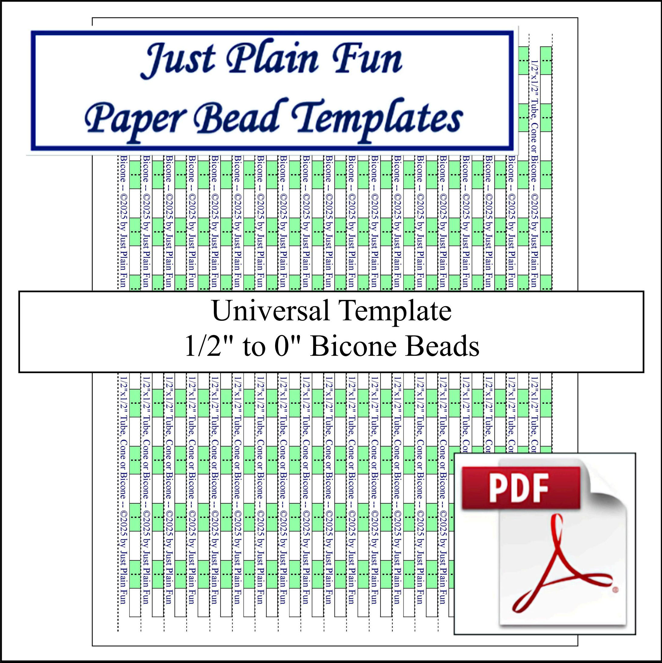 Paper Bead Cutting Guide Templates, 1/2in to 0in Strips Paper Bead Templates, 1/2in to 0in Strips