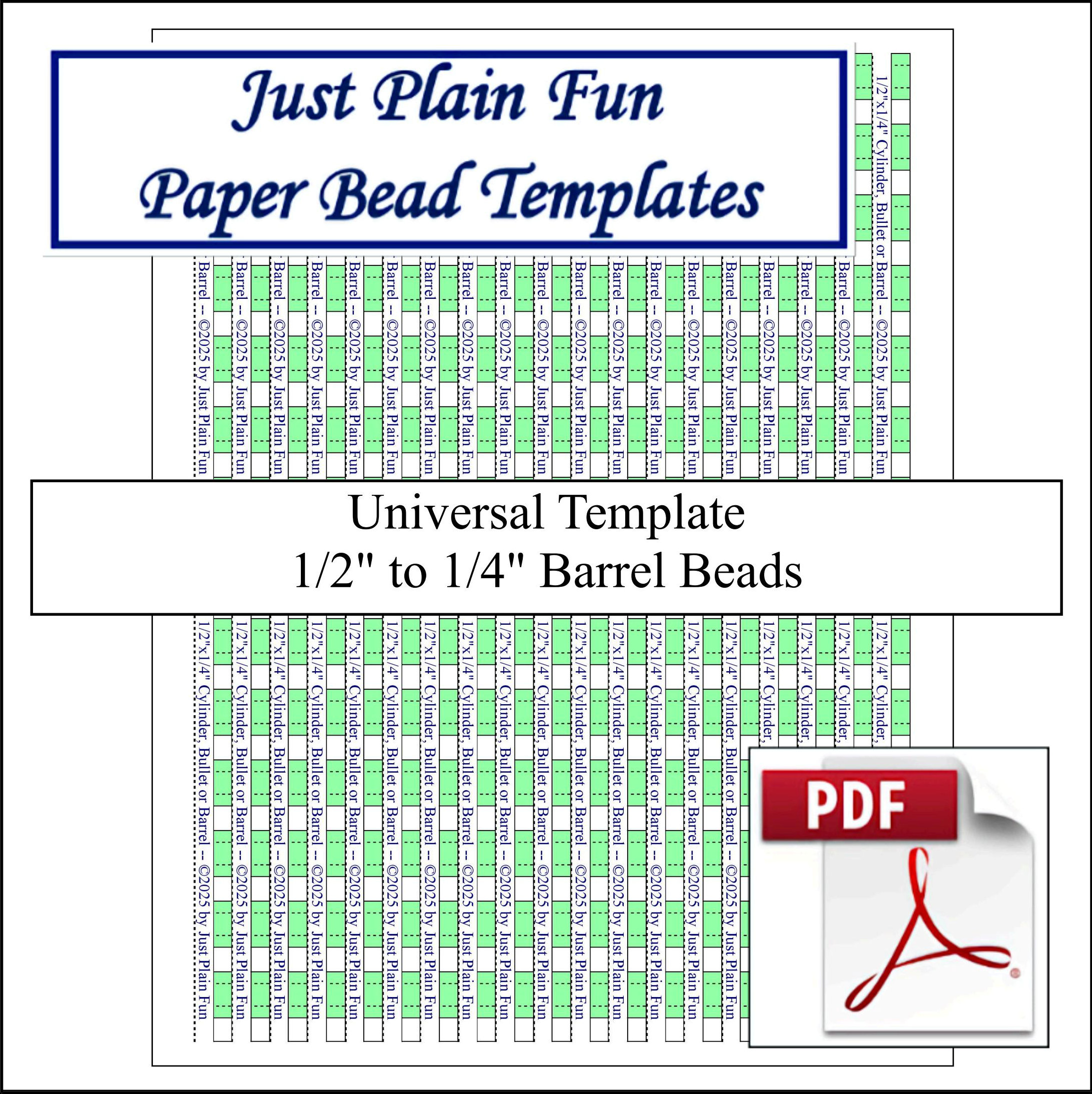 Paper Bead Cutting Guide Templates, 1/2in to 1/4in Strips Paper Bead Templates, 1/2in to 1/4in Strips