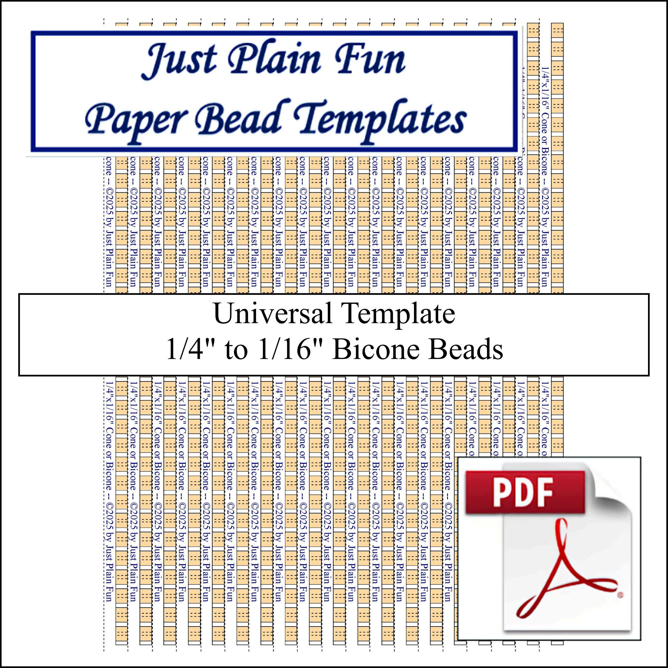 Paper Bead Cutting Guide Templates, 1/4in to 1/16in Strips Paper Bead Templates, 1/4in to 1/16in Strips