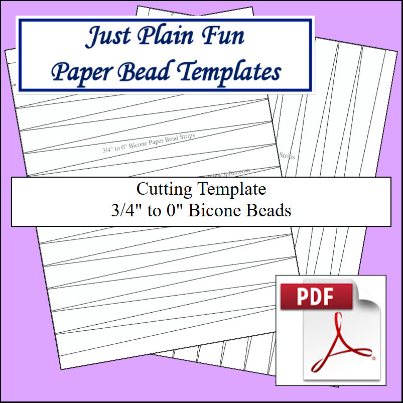 Paper Bead Cutting Templates, 3/4in to 0in Strips Paper Bead Templates, 3/4in to 0in Strips