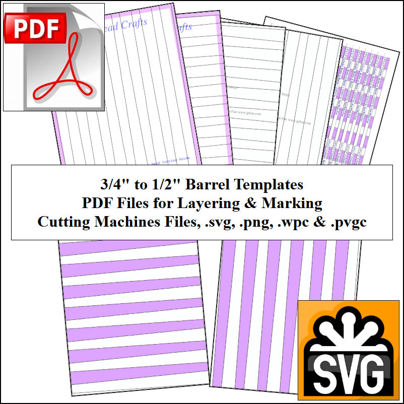 Paper Bead Templates, 3/4in x 1/2in strips