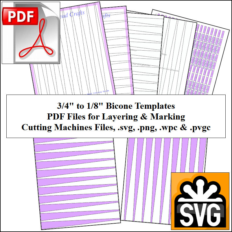 3/4in x 1/8in  Paper Bead Templates