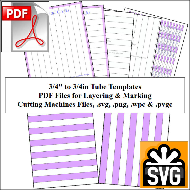 Paper Bead Templates, 3/4in x 3/4in strips