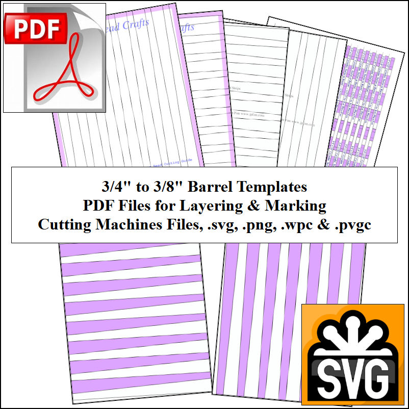 Paper Bead Templates, 3/4in x 3/8in strips