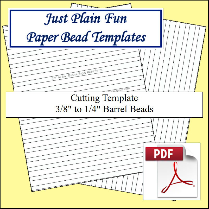 Paper Bead Templates, 3/8in to 1/4in Strips