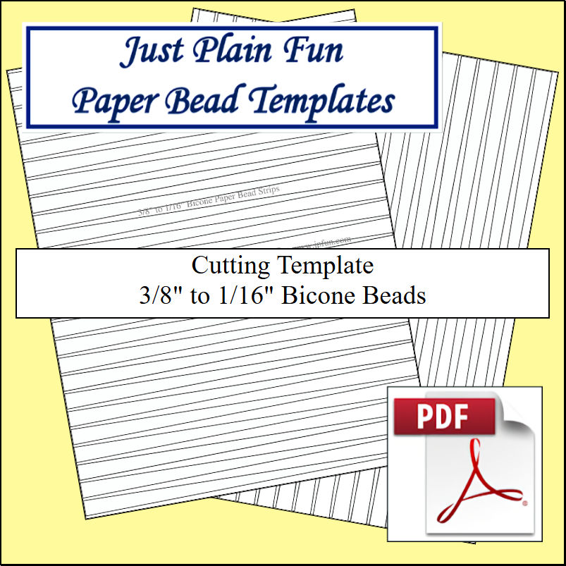 Paper Bead Templates, 3/8in to 1/16in Strips