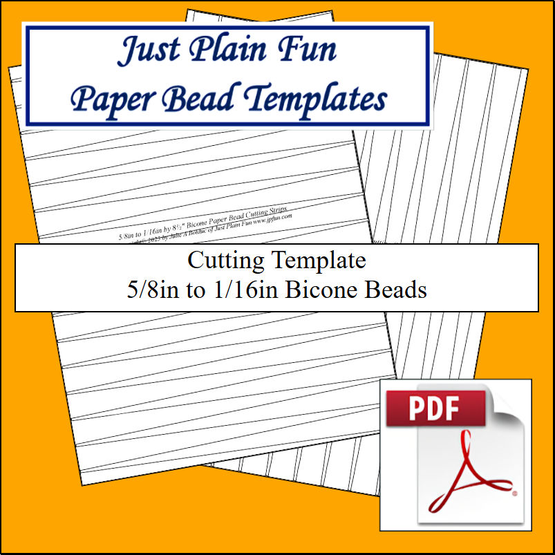 Paper Bead Cutting Templates, 5/8in to 1/16in Strips Templates 5/8in to 1/16in Strips