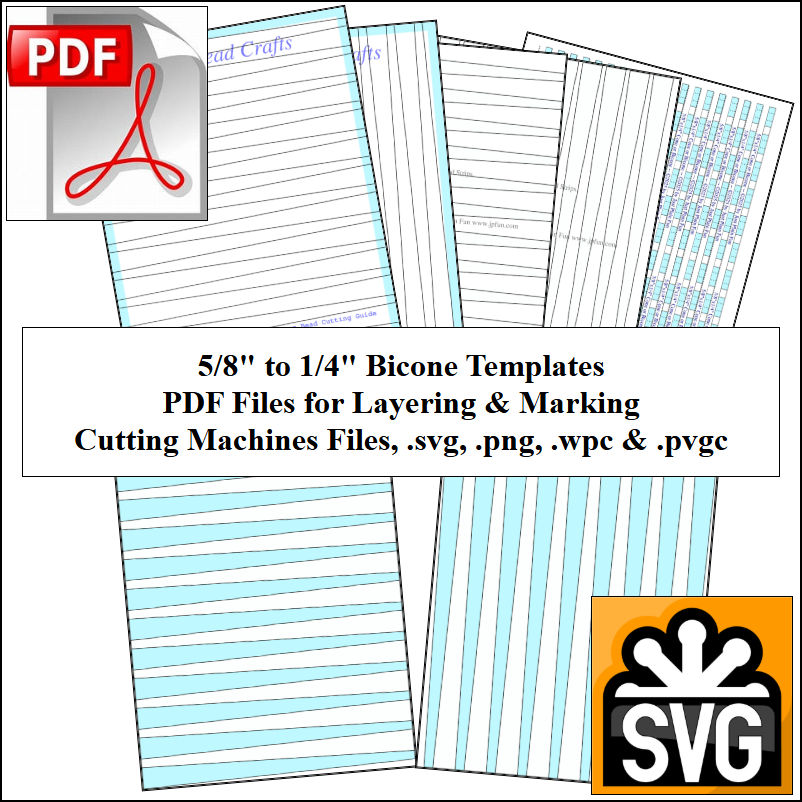 Paper Bead Templates, 5/8in x 1/4in strips