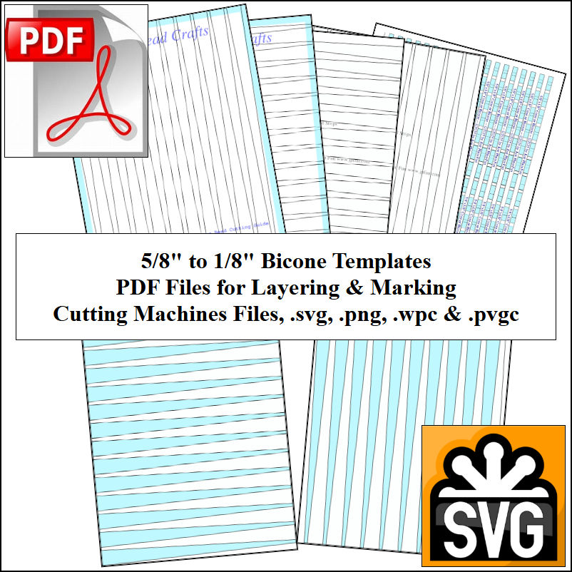 Paper Bead Templates, 5/8in x 1/8in strips