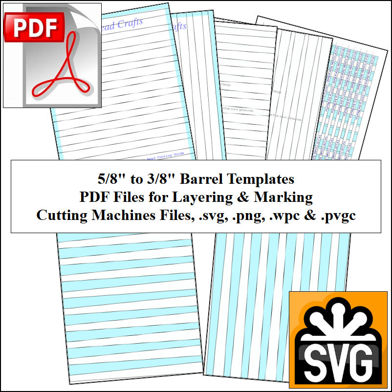 Paper Bead Templates, 5/8in x 3/8in strips