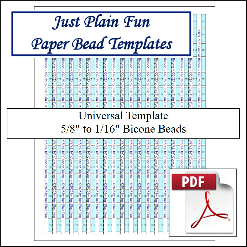 Paper Bead Cutting Guide Templates, 5/8in to 1/16in Strips Paper Bead Templates, 5/8in to 1/16in Strips