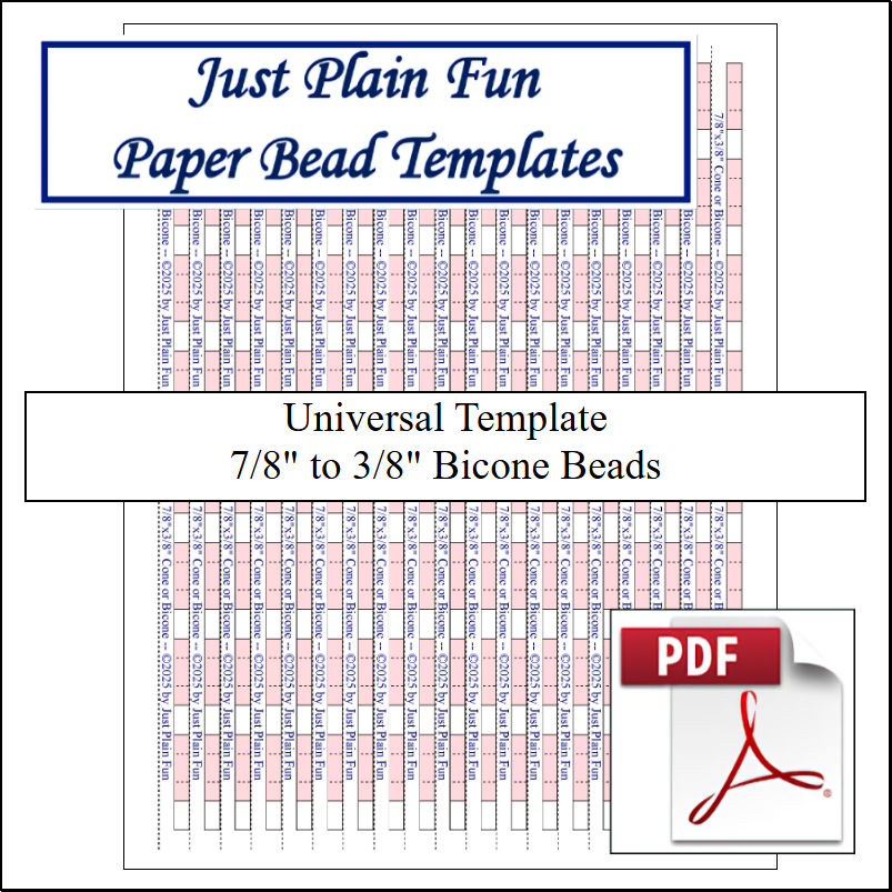 Paper Bead Cutting Guide Templates, 7/8in to 3/8in Strips Templates 7/8in to 3/8in Strips
