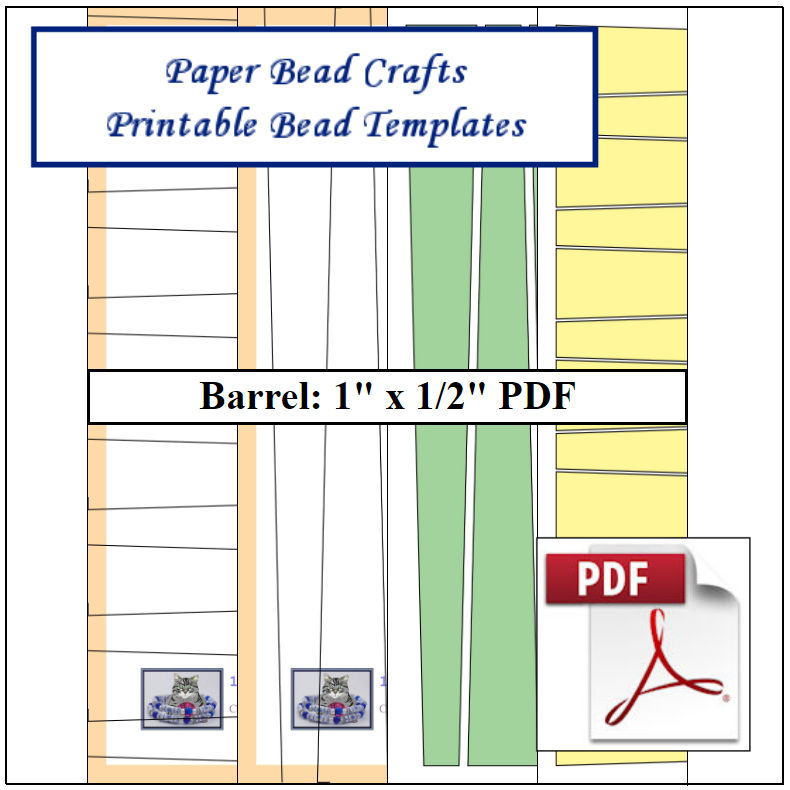 1in x 1/2in Paper Bead Templates