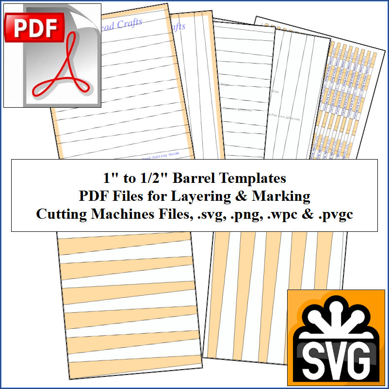 Paper Bead Templates, 1in x 1/2in strips