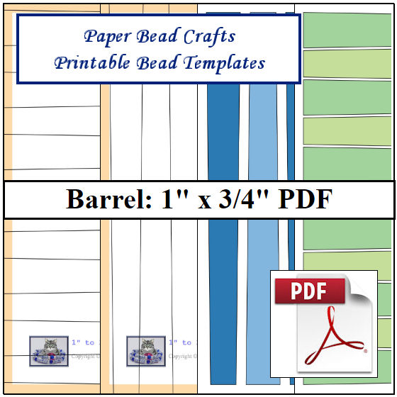 1in x 3/4in Paper Bead Templates
