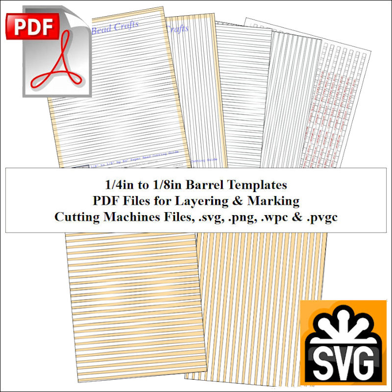 Paper Bead Templates, 1/4in x 1/8in strips