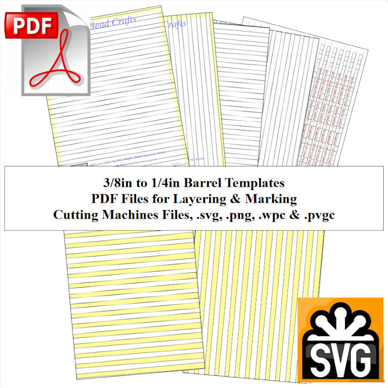 Paper Bead Templates, 3/8in x 1/4in strips