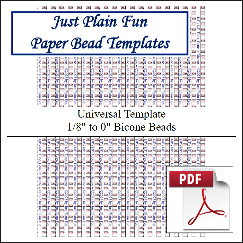 Paper Bead Cutting Guide Templates, 1/8in to 0in Strips Paper Bead Templates, 1/8in to 0in Strips