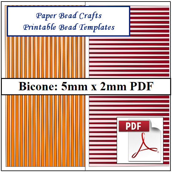 Paper Bead Templates, 5mm x 2mm Strips