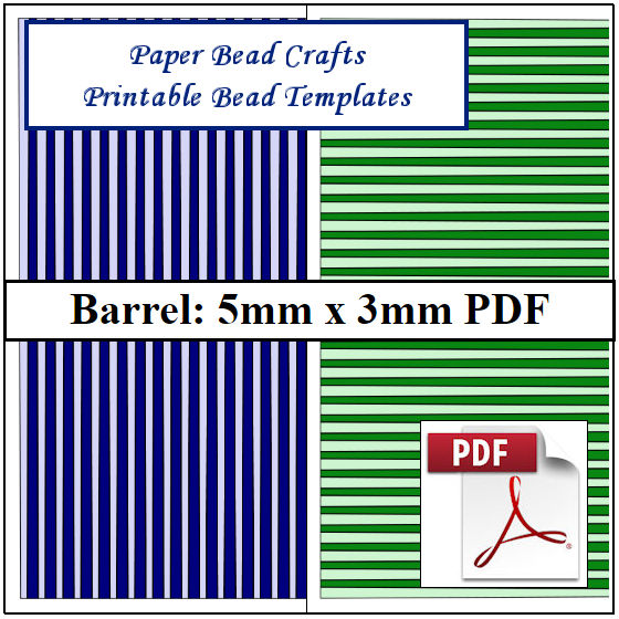 Paper Bead Templates, 5mm x 3mm Strips