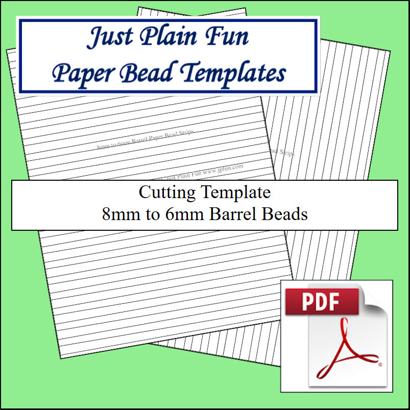 Paper Bead Cutting Templates, 8mm to 6mm Strips Templates 8mm to 6mm Strips