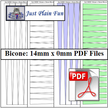 Bicone: 14mm x 0mm Paper Bead Templates