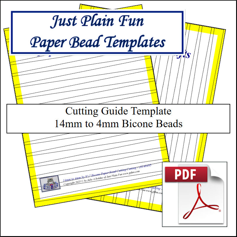 Paper Bead Cutting Guide Templates, 14mm to 4mm Strips Templates 14mm to 4mm Strips