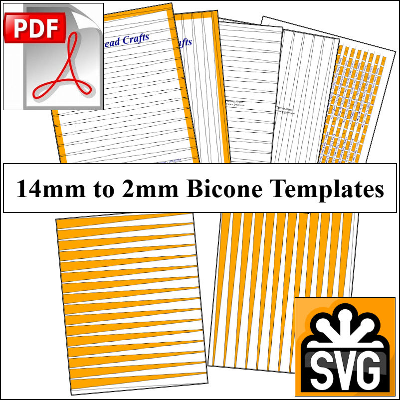 Bicone: 14mm x 2mm Paper Bead Templates