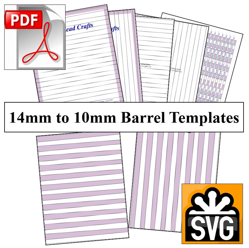 14mm x 10mm Paper Bead Templates