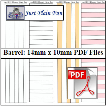 Barrel: 14mm x 10mm Paper Bead Templates
