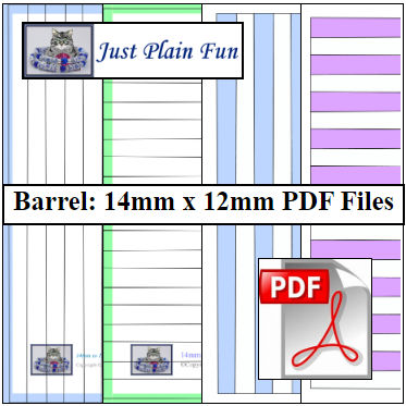 Paper Bead Templates, 14mm x 12mm strips