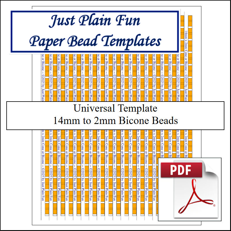 Paper Bead Cutting Guide Templates, 14mm to 2mm Strips Templates 14mm to 2mm Strips